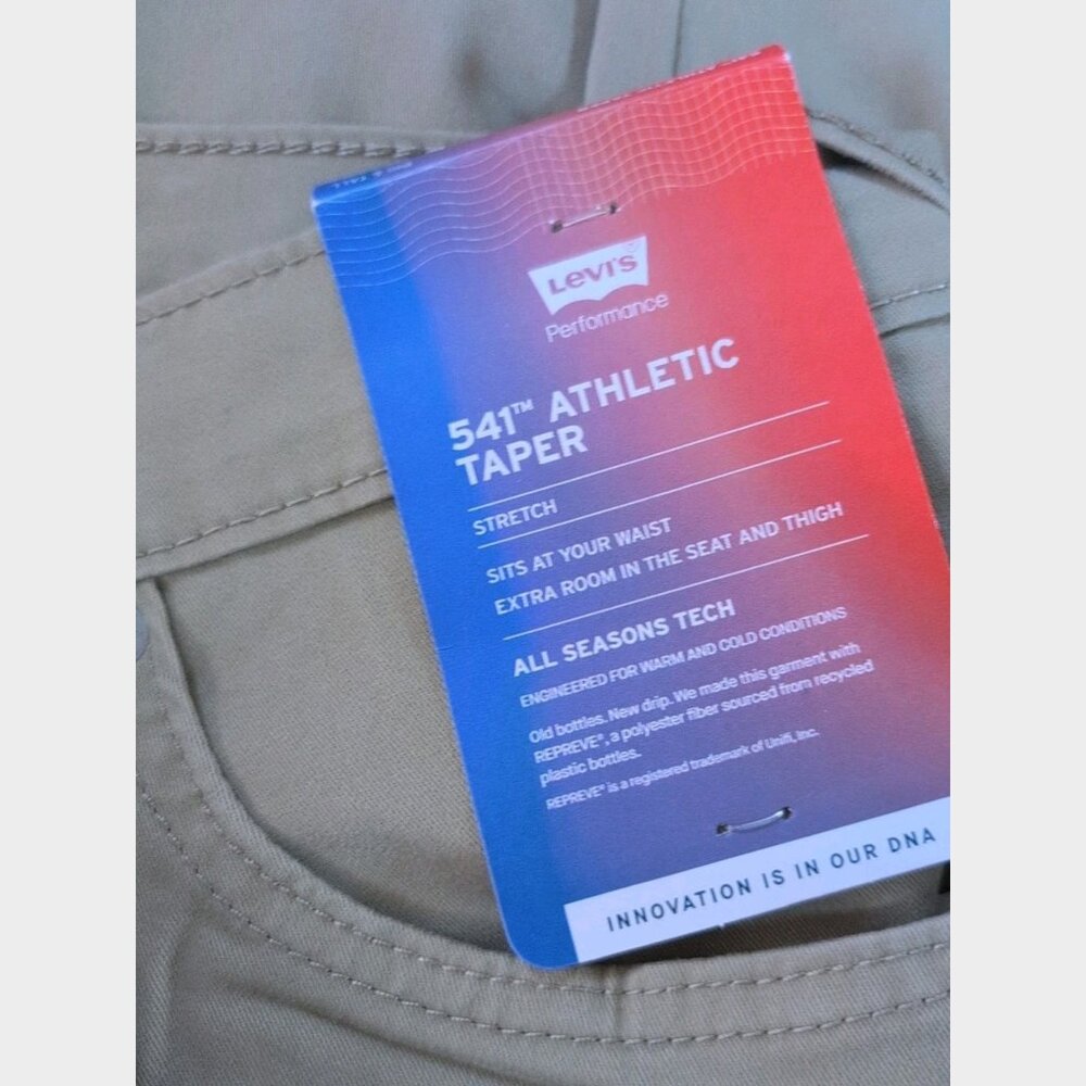 Levis 541 Athletic Taper Stretch‎ Pants Men's Size 56x30 Stretch Beige/Tan - New - Picture 5 of 6